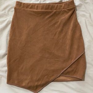 Tan suede mini skirt